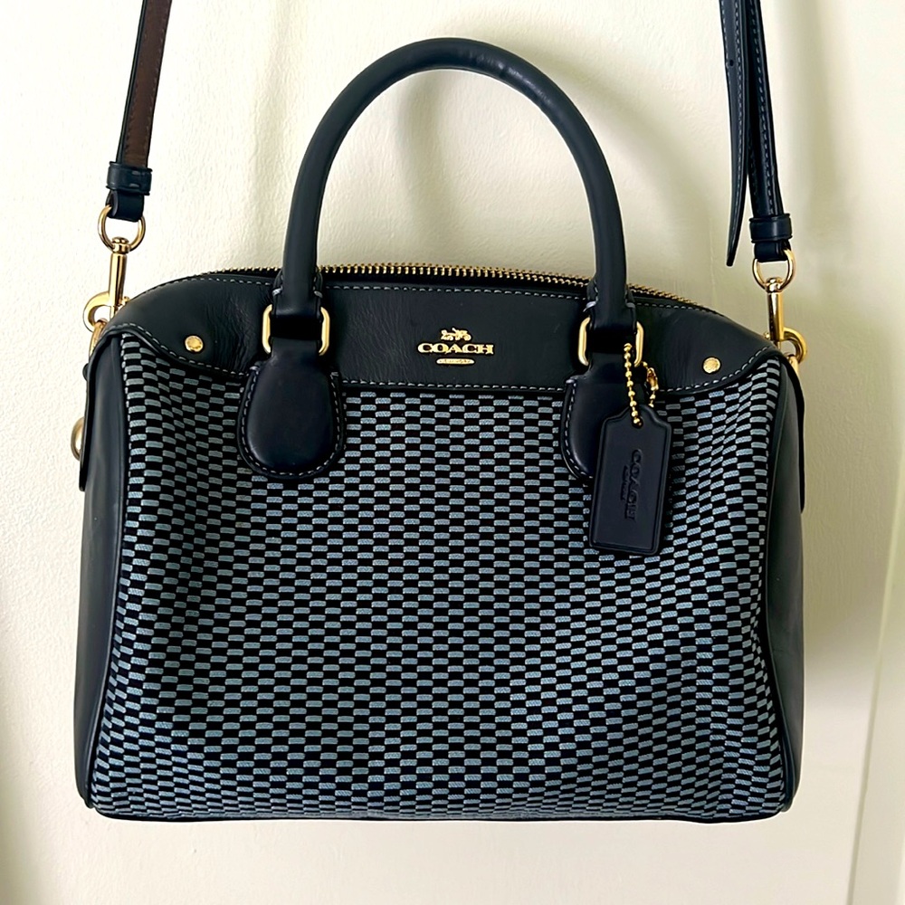 COACH DENIM BLUE CHECKERED PURSE